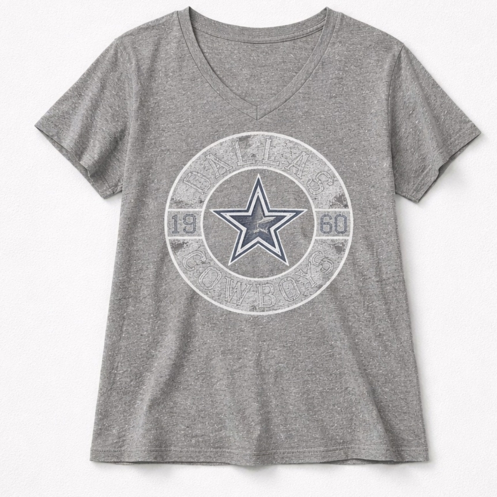 Dallas Cowboys Gray V-Neck Women's Top Size L